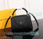 Young Girl Top Clone L---V Black Genuine Leather Soft Shoulder Bag 